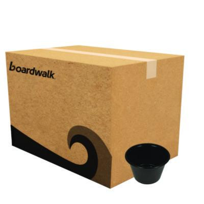 Souffle/Portion Cups, 4 Oz, Plastic, Black, 2,500/Carton