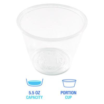 Souffle/Portion Cups, 5.5 Oz, Plastic, Translucent, 2,500/Carton