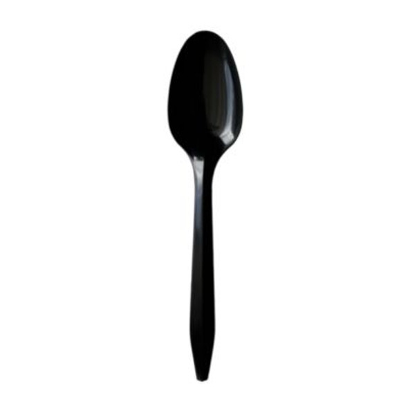 Mediumweight Polypropylene Cutlery, Spoon, Plastic, Black, 1,000/Carton