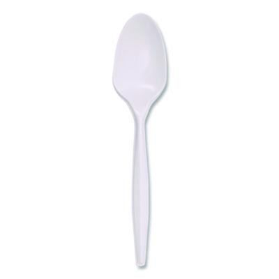 Mediumweight Polypropylene Cutlery, Spoon, 5.31", Plastic, White, 1,000/Carton