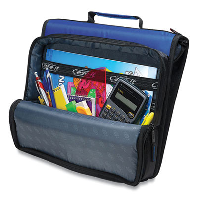 Universal Zipper Binder, 3 Rings, 2" Capacity, 11 X 8.5, Blue/Gray Accents