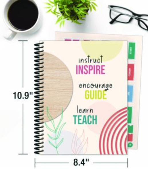 Teacher Planners, Weekly/Monthly, 7 Classes, True To You Artwork, Multicolor Cover, 11 x 8.5 Sheets, 12-Month (July To June)
