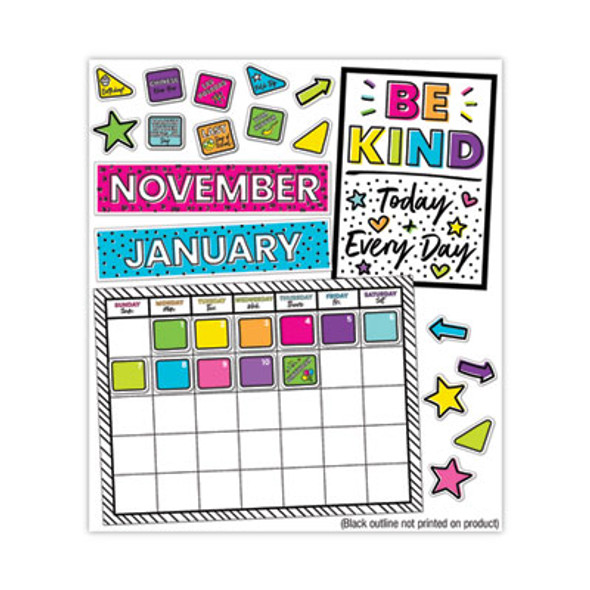 Calendar Bulletin Board Sets, 129-Piece Set, Kind Vibes, 23" x 17", Multicolor
