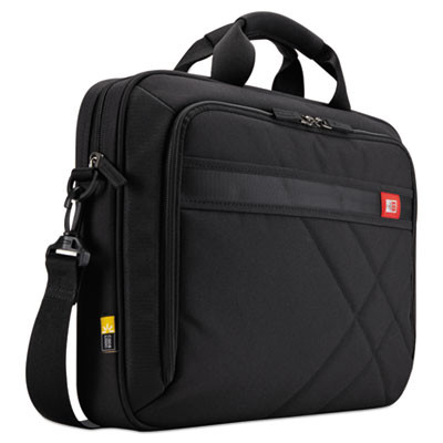 Diamond Laptop Briefcase,  Fits Devices Up To 17", Nylon, 17.3 x 3.2 x 12.5, Black