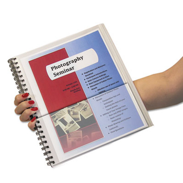 Eight-Pocket Portfolio With Security Flap, Polypropylene, 8.5 X 11, Black/White