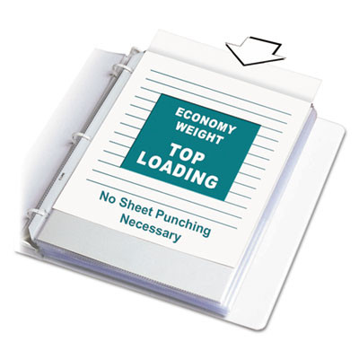 Polypropylene Sheet Protector Value Pack, Light-Duty, Side: 3-Hole Punched, Top Load 8.5 x 11 Insert, Reduced Glare, 200/Box