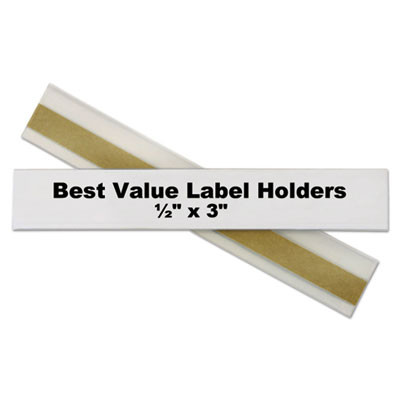Self-Adhesive Label Holders, Top Load, 0.5 x 3, Clear, 50/Pack