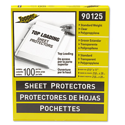 Polypropylene Sheet Protectors, Medium-Duty, Side: 3-Hole Punched, Top Load 8.5 x 11 Insert, Clear Front, 100/Box