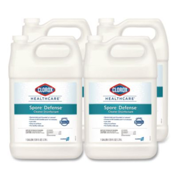 Spore Defense Cleaner Disinfectant, Closed System, 1 Gal Refill Bottle, 4/Carton