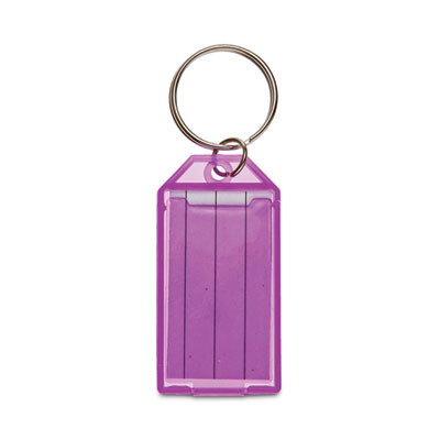 Key Tags, Metal/Plastic, Green/Orange/Purple/Yellow, 4/Pack