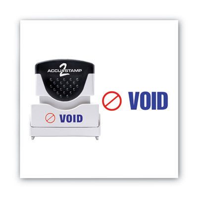 Pre-Inked Shutter Stamp, Red/Blue, Void, 1.63 x 0.5