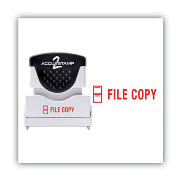Pre-Inked Shutter Stamp, Red, File Copy, 1.63 x 0.5