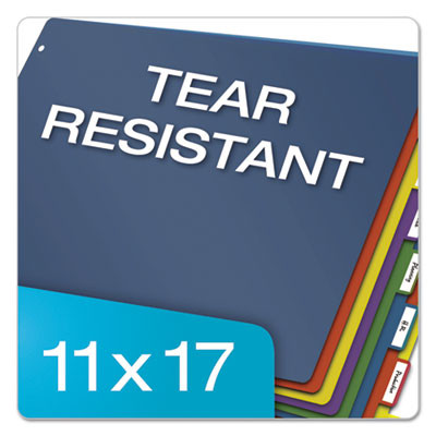 Tabloid-Size Poly Index Divider, 8-Tab, 11 X 17, Assorted, 1 Set