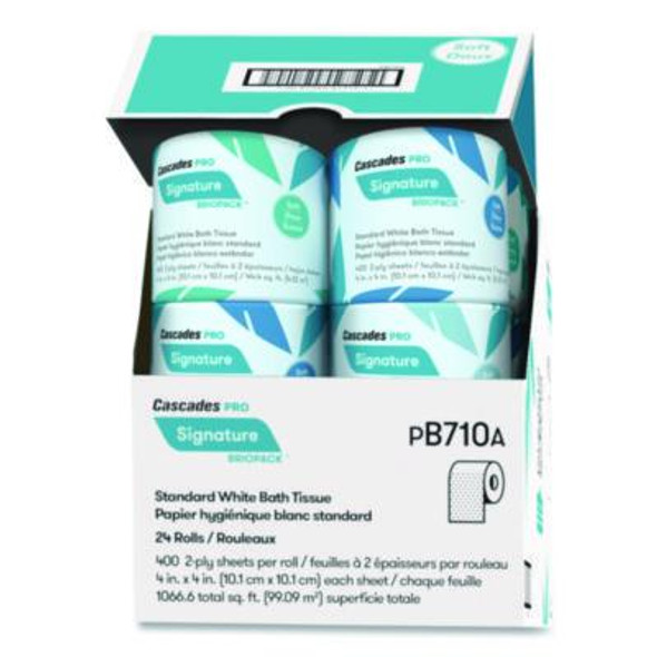 Signature Bath Tissue, Septic Safe, 2-Ply, White, 400 Sheets/Roll, 24 Rolls/Carton