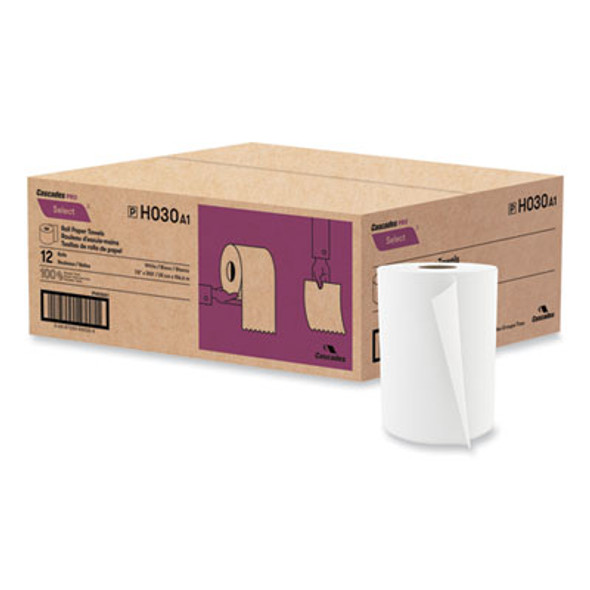 Select Roll Paper Towels, 1-Ply, 7.88" x 350Ft, White, 12 Rolls/Carton