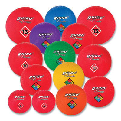 Playground Ball Set, Assorted Sizes And Colors, 14/Set