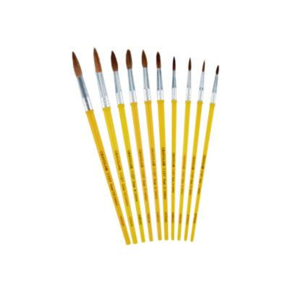 Watercolor Brush Set, Size 12, Camel-Hair Blend, Round Profile, 3/Pack