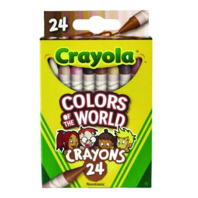 Colors Of The World Crayons, Regular Size, 0.31" x 3.63", 24 Assorted Colors, 24/Pack