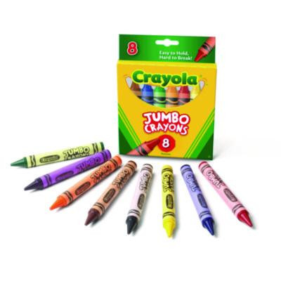 Jumbo Crayola Crayons, Jumbo Size, 0.56" x 5", 8 Assorted Colors, 8/Box