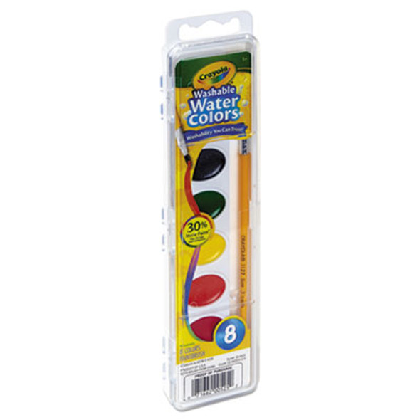 Washable Watercolor Paint, 8 Assorted Colors, Palette Tray