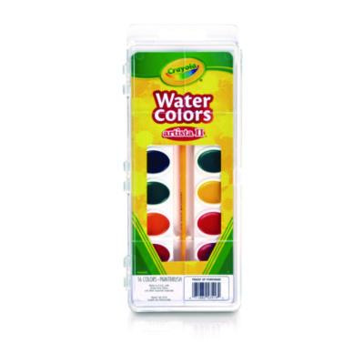 Artista Ii Washable Watercolor Set, 16 Assorted Colors, Palette Tray
