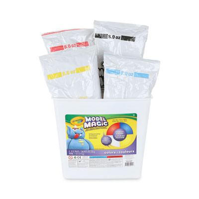 Model Magic Modeling Compound, 8 Oz Packs, 4 Packs, Blue, Red, White, Yellow, 2 Lbs