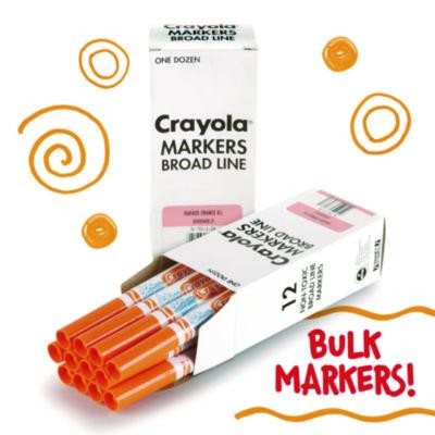 Broad Line Washable Markers, Broad Bullet Tip, Orange, 12/Box
