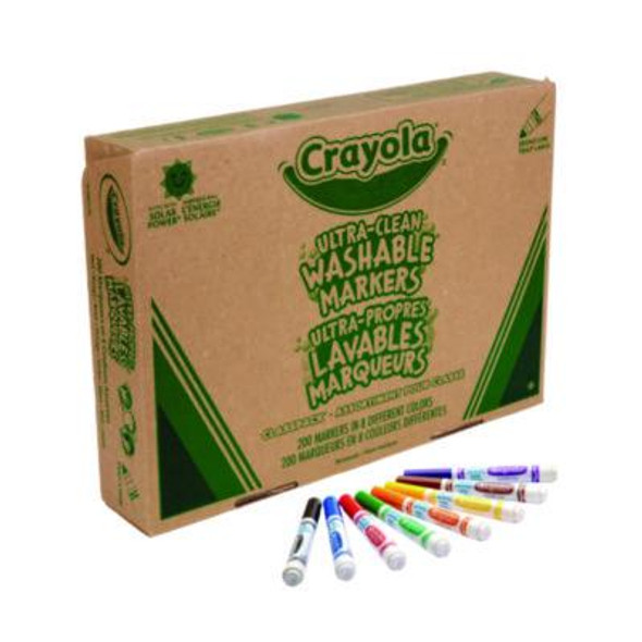 Ultra-Clean Washable Marker Classpack, Broad Bullet Tip, 8 Assorted Colors, 200/Box