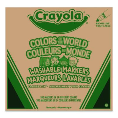 Colors Of The World Washable Markers Classpack, Broad Bullet Tip, Assorted Colors, 240/Pack