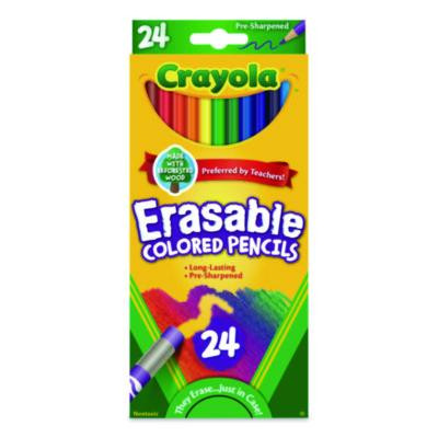 Erasable Color Pencil Set, 3.3 Mm, 2B, Assorted Lead And Barrel Colors, 24/Pack