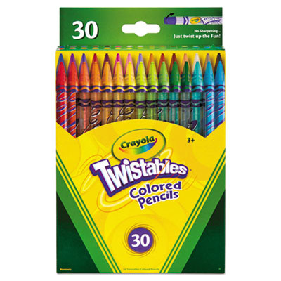 Twistables Colored Pencils, 2 Mm, 2B, Assorted Lead And Barrel Colors, 30/Pack