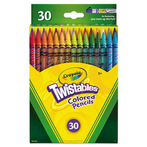 Twistables Colored Pencils, 2 Mm, 2B, Assorted Lead And Barrel Colors, 30/Pack