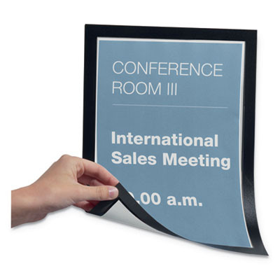 Duraframe Magnetic Sign Holder, 8.5 X 11, Black Frame, 2/Pack