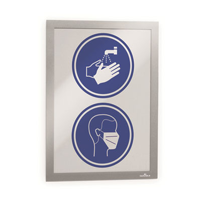 Duraframe Sign Holder, 5.5 x 8.5, Silver, 2/Pack