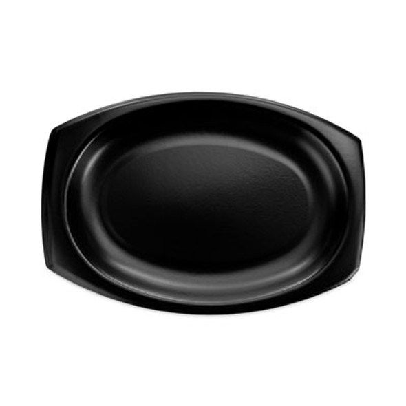 Quiet Classic Laminated Foam Dinnerware, Platter, 10.7 x 11, Black, 500/Carton