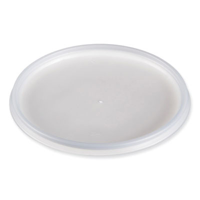 Plastic Lids For Foam Cups, Bowls And Containers, Vented, Fits 12 Oz To 60 Oz, Translucent, 100/Pack, 10 Packs/Carton