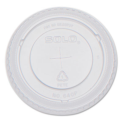 Pete Flat Straw-Slot Cold Cup Lids, Fits 12 Oz Cold Cups, Plastic, Clear, 100/Pack, 25 Packs/Carton