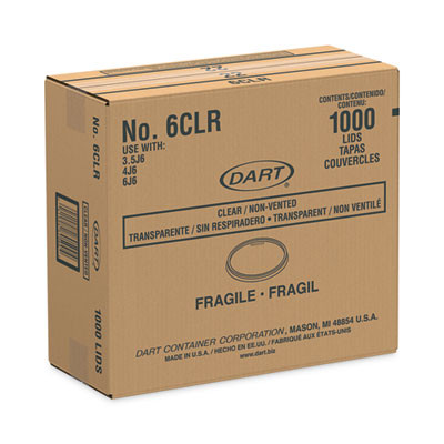 Non-Vented Container Lids, Clear, Plastic, 100/Pack, 10 Packs/Carton