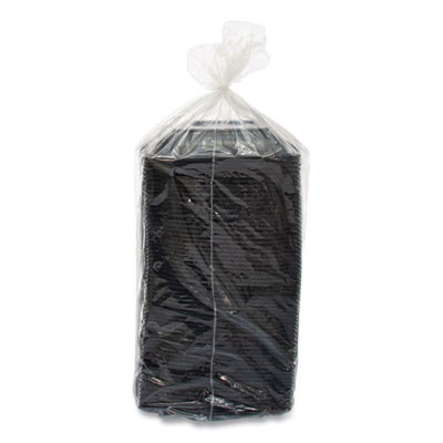 Presentabowls Pro Black Square Bowls, 24 Oz, 8.5 x 8.5 x 1.8, Plastic, 63/Bag, 4 Bags/Carton