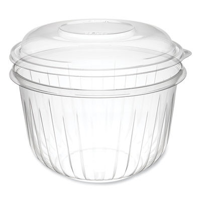 Presentabowls Bowl/Lid Combo-Paks, 64 Oz, Clear, Plastic, 126/Carton