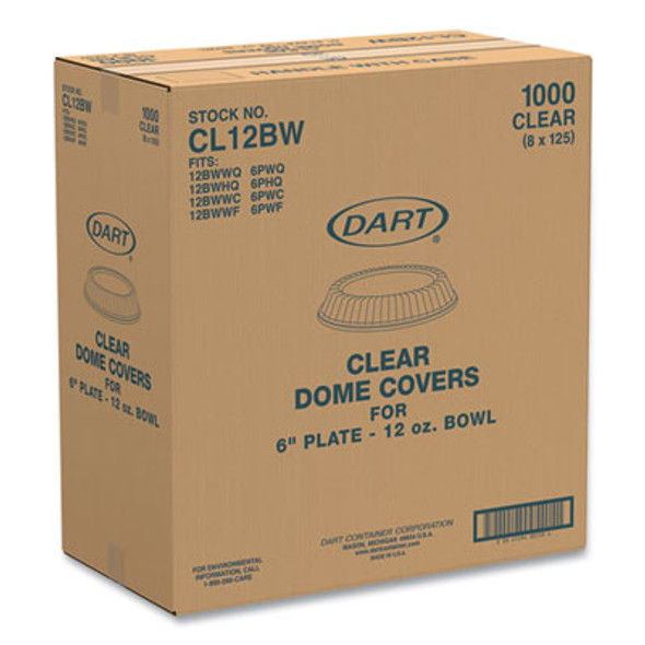 Dome Covers, Fit 6" Disposable Plates And 10 Oz To 12 Oz Disposable Bowls, Clear, Plastic, 1,000/Carton