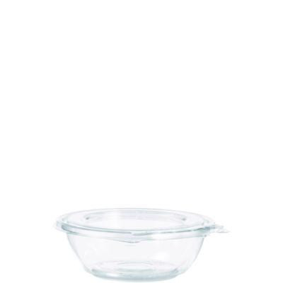 Safeseal Tamper-Resistant, Tamper-Evident Bowls With Flat Lid, 8 Oz, 5.5" Diameter x 1.7" h, Clear, Plastic, 240/Carton