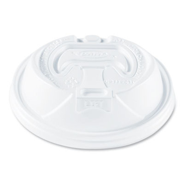 Optima Reclosable Lids For Paper Hot Cups, Fits 12 Oz To 24 Oz Hot Cups, Plastic, White, 1,200/Carton