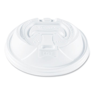 Optima Reclosable Lids For Paper Hot Cups, Fits 12 Oz To 24 Oz Hot Cups, Plastic, White, 1,200/Carton
