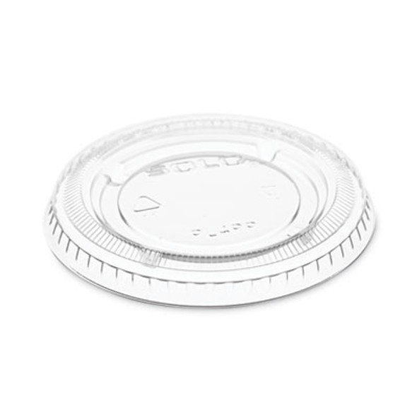Portion/Souffle Cup Lids, Fits 3.25 Oz/4 Oz/5.5 Oz Portion Containers, Plastic, Clear, 125/Sleeve, 20 Sleeves/Carton