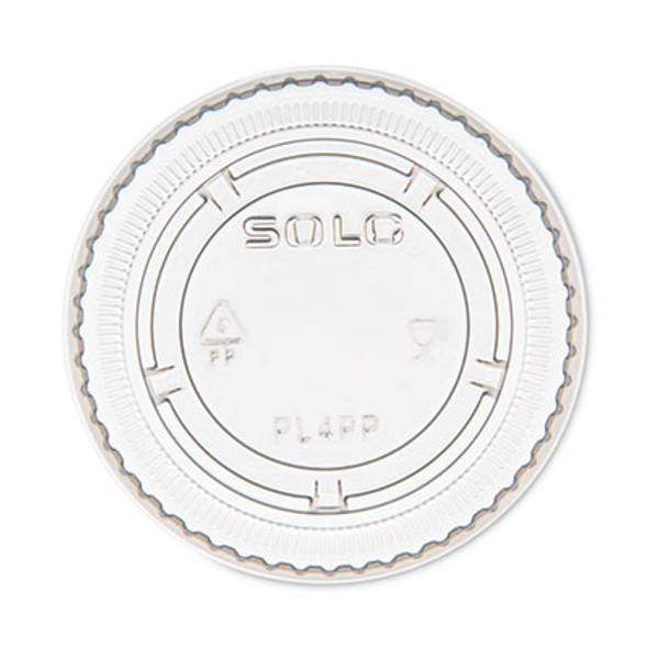 Portion/Souffle Cup Lids, Fits 3.25 Oz/4 Oz/5.5 Oz Portion Containers, Plastic, Clear, 125/Sleeve, 20 Sleeves/Carton