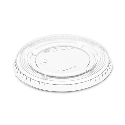 Portion/Souffle Cup Lids, Fits 3.25 Oz/4 Oz/5.5 Oz Portion Containers, Plastic, Clear, 125/Sleeve, 20 Sleeves/Carton