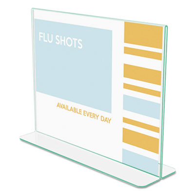 Superior Image Premium Green Edge Sign Holders, 11 x 8.5 Insert, Clear/Green