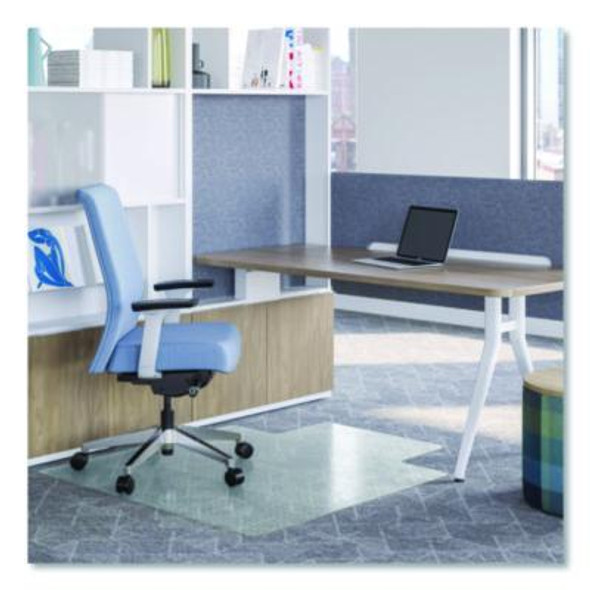 Oceanmat Carpet Chair Mat For Flat Pile Carpeted Floors, Rectangular With Lip, Straight Edges, 45" x 53", Clear