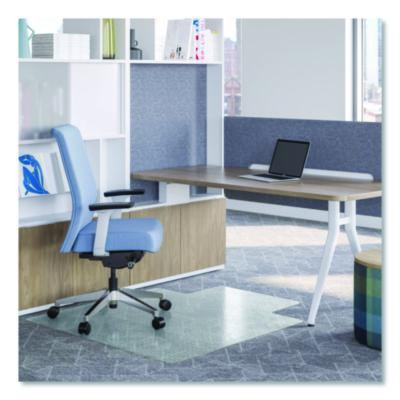 Oceanmat Carpet Chair Mat For Flat Pile Carpeted Floors, Rectangular With Lip, Straight Edges, 45" x 53", Clear
